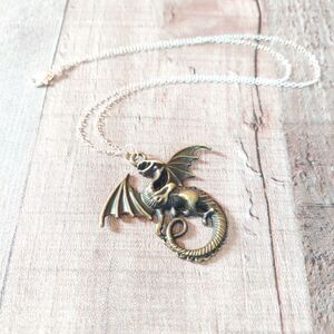 Large Dragon Necklace Bronze
